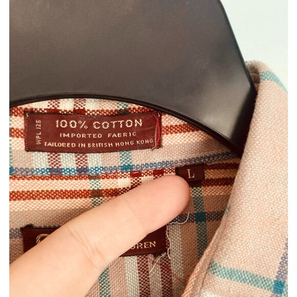 Chaps by Ralph Lauren Flannel Button Up Men's Top Large - Picture 7 of 8